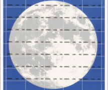 Air Mail Luna Stamp Sheet by Robert Watts 1984