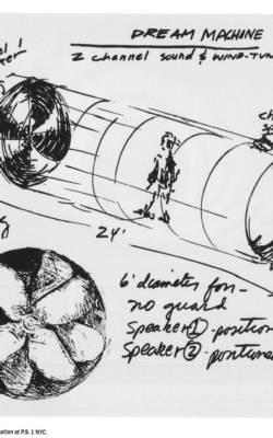 Proposal drawing for "Dream Machine" realized at PS1 (now MoMA PS1), 1976
