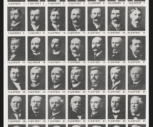 Aging Men stamp sheet by George Maciunas