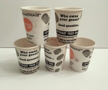 DNA cups for Creative Time DNA-aid project, shown in Baneful Medicine at Cooper Union and John Jay College