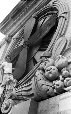 Flux-Winding for Lower Manhattan, Clocktower, Leonard Street NY. For Delayed Flux New Years Event, 1976.