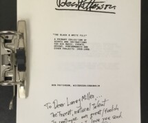 Inscribed opening page of "The Black & White File" by Ben Patterson.